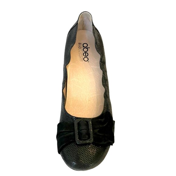 Abeo BIO System Black Tabitha Slip On LEATHER Ballet FLATS w/ ARCH SUPPORT-Sz 9N - Picture 7 of 16